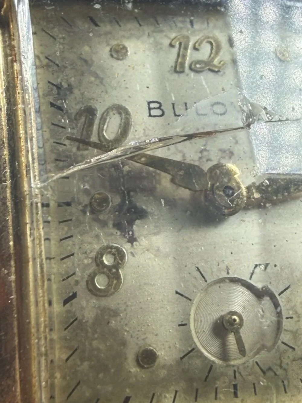1953 Bulova L3 Curved Tank Manual Wind Wristwatch Small Seconds Runs? AS-IS VTG